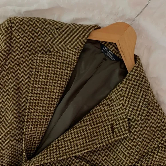 Vintage Polo Ralph Lauren Brown Tweed Blazer - Picture 1 of 12